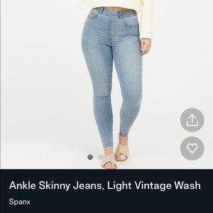 Spanx Light Vintage Wash Ankle Skinny Jeans
